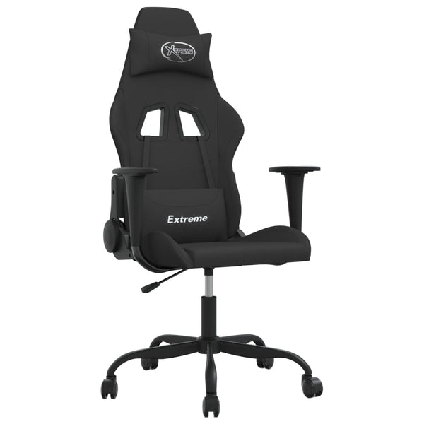 vidaXL Gaming Chair with Massage Function Black Fabric