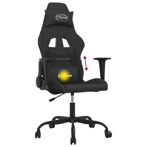 vidaXL Gaming Chair with Massage Function Black Fabric