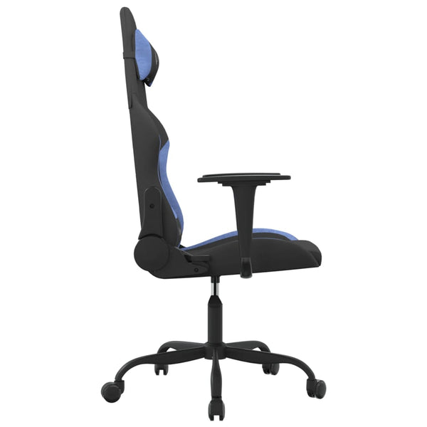 vidaXL Gaming Chair with Massage Function Black and Blue Fabric