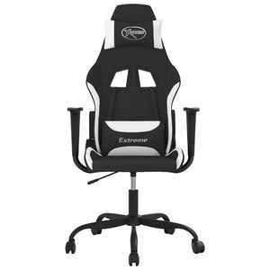 vidaXL Gaming Chair with Massage Function Black and White Fabric