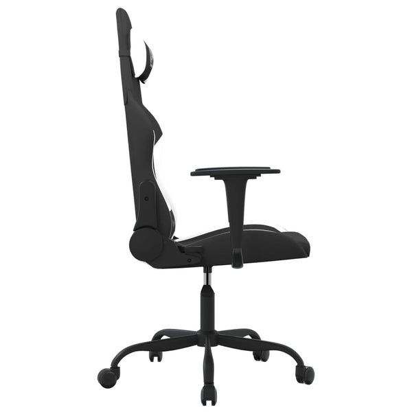 vidaXL Gaming Chair with Massage Function Black and White Fabric