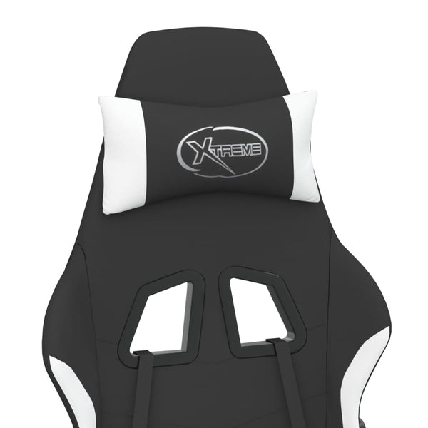 vidaXL Gaming Chair with Massage Function Black and White Fabric