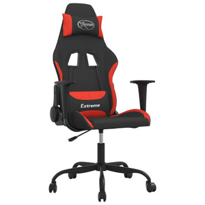 vidaXL Gaming Chair with Massage Function Black and Red Fabric