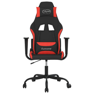 vidaXL Gaming Chair with Massage Function Black and Red Fabric