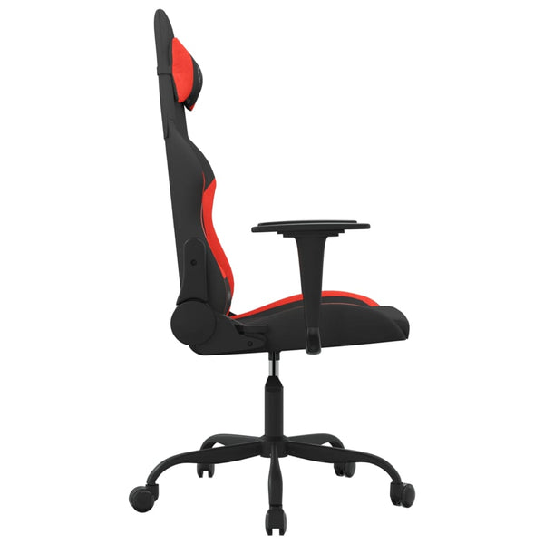 vidaXL Gaming Chair with Massage Function Black and Red Fabric