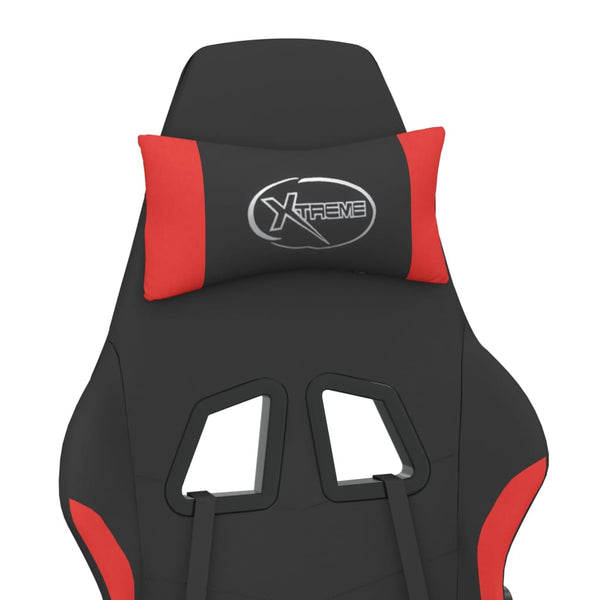 vidaXL Gaming Chair with Massage Function Black and Red Fabric