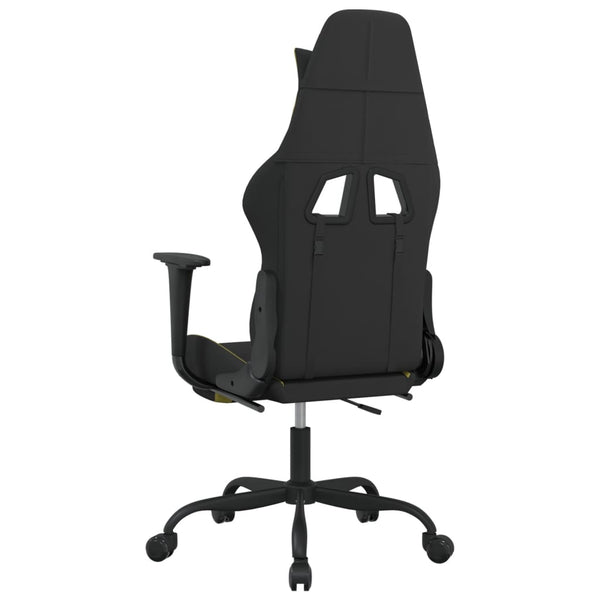 vidaXL Gaming Chair with Massage & Footrest Black and Light Green Fabric