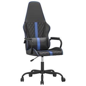 vidaXL Gaming Chair with Massage Function Blue and Black Faux Leather