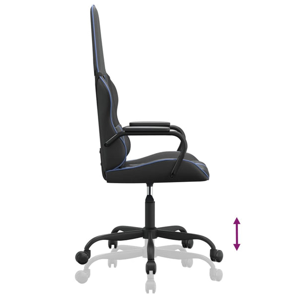 vidaXL Gaming Chair with Massage Function Blue and Black Faux Leather