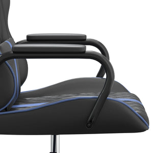vidaXL Gaming Chair with Massage Function Blue and Black Faux Leather