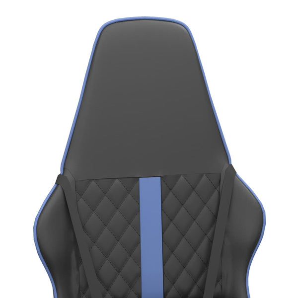 vidaXL Gaming Chair with Massage Function Blue and Black Faux Leather