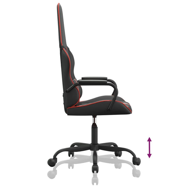 vidaXL Gaming Chair with Massage Function Red and Black Faux Leather