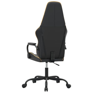 vidaXL Gaming Chair with Massage Function Gold and Black Faux Leather