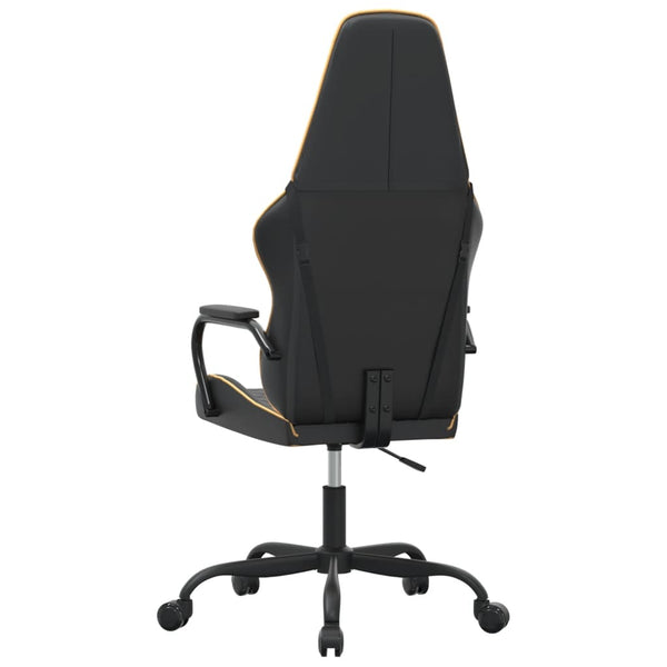 vidaXL Gaming Chair with Massage Function Gold and Black Faux Leather
