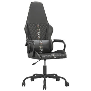 vidaXL Gaming Chair with Massage Function Camouflage Black Artificial Leather