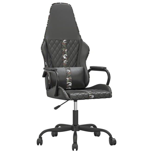 vidaXL Gaming Chair with Massage Function Camouflage Black Artificial Leather