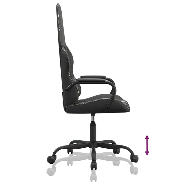 vidaXL Gaming Chair with Massage Function Camouflage Black Artificial Leather