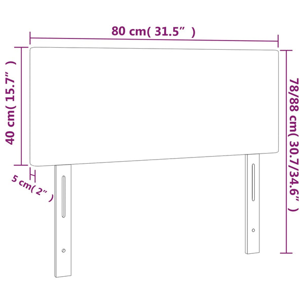 Blaues Kopfteil 80 cm Stoff