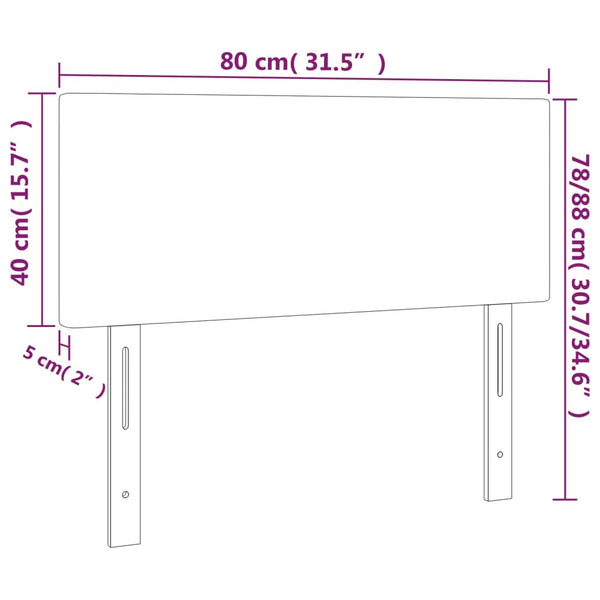 Schwarzes Kopfteil 80 cm Kunstleder