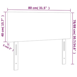 Dunkelgraues Samt Kopfteil 80 cm
