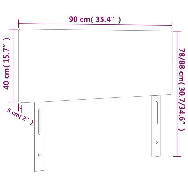 vidaXL Headboard Dark Grey 90x5x78/88 cm Velvet