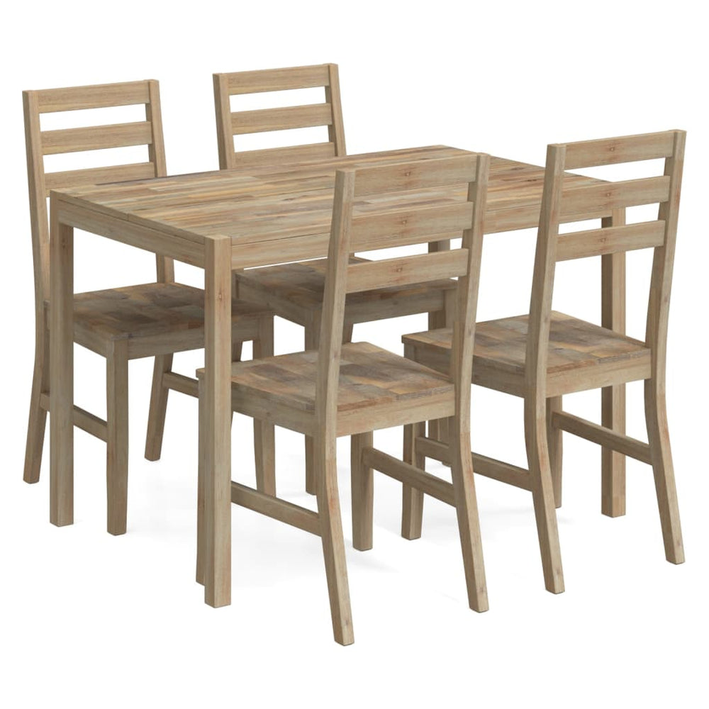 vidaXL 5-Piece Dining Set Solid Acacia Wood