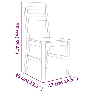 vidaXL 7-Piece Dining Set Solid Acacia Wood