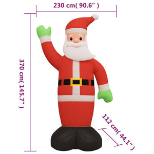 vidaXL Inflatable Santa Claus with LEDs 370 cm