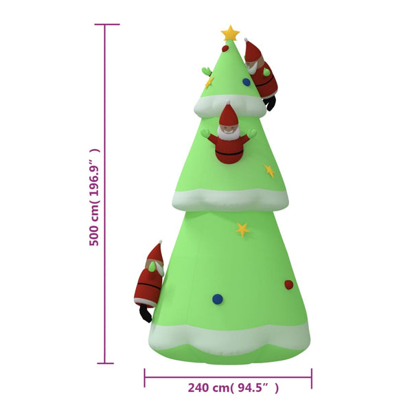vidaXL Inflatable Christmas Tree with LEDs 500 cm