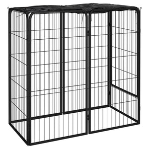 vidaXL 6-Panel Dog Playpen Black 50x100cm Powder-Coated Steel