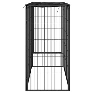 vidaXL 6-Panel Dog Playpen Black 50x100cm Powder-Coated Steel