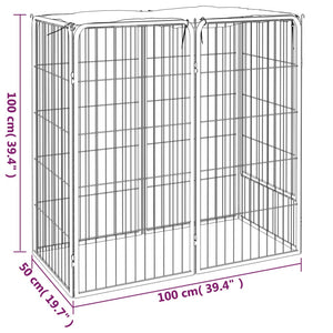 vidaXL 6-Panel Dog Playpen Black 50x100cm Powder-Coated Steel