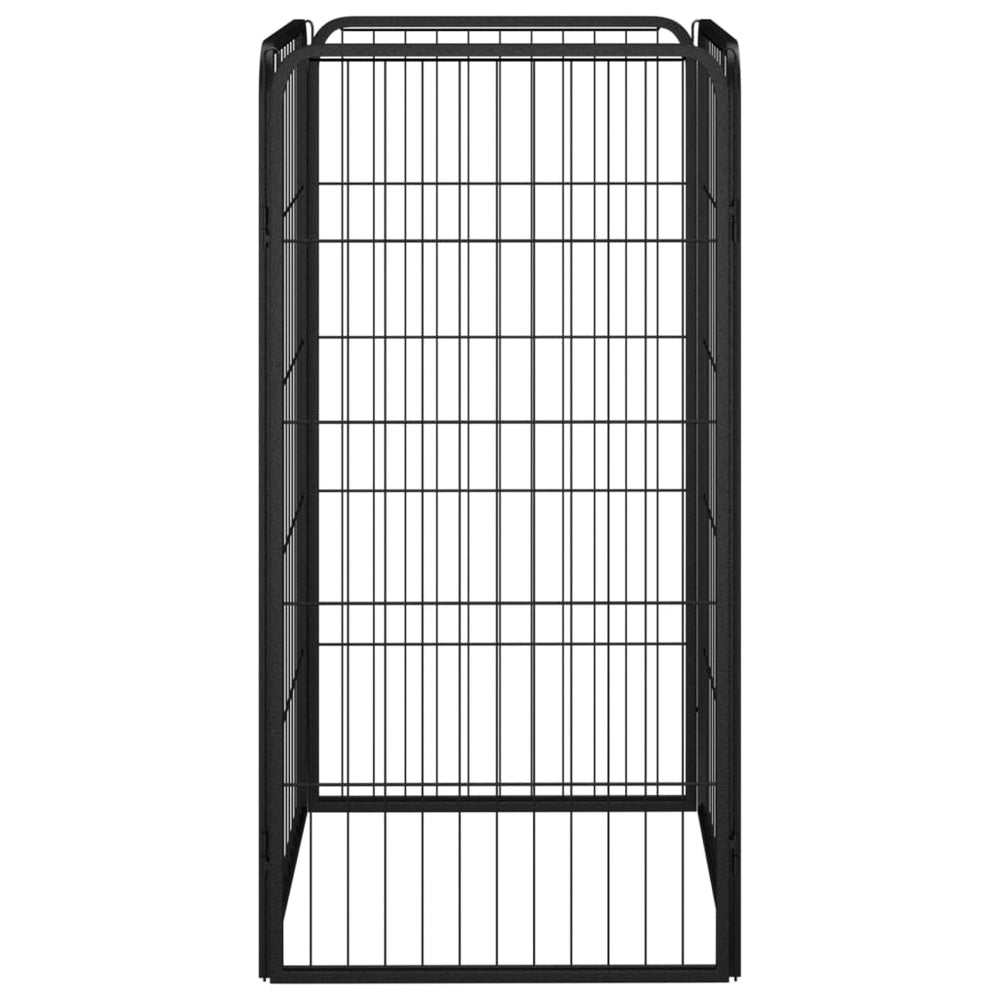 vidaXL 4-Piece Dog Playpen Black 50x100 cm Powder-Coated Steel