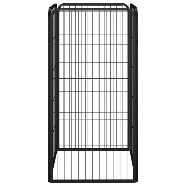 vidaXL 4-Piece Dog Playpen Black 50x100 cm Powder-Coated Steel