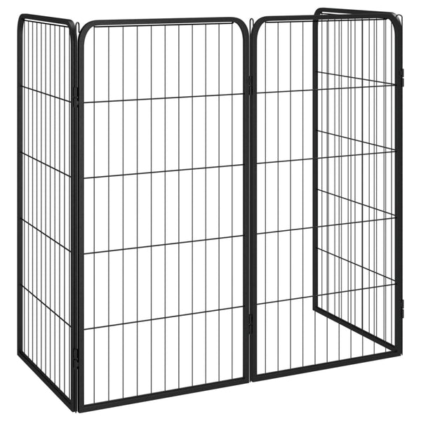 vidaXL 4-Piece Dog Playpen Black 50x100 cm Powder-Coated Steel