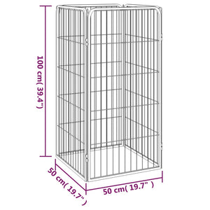 vidaXL 4-Piece Dog Playpen Black 50x100 cm Powder-Coated Steel