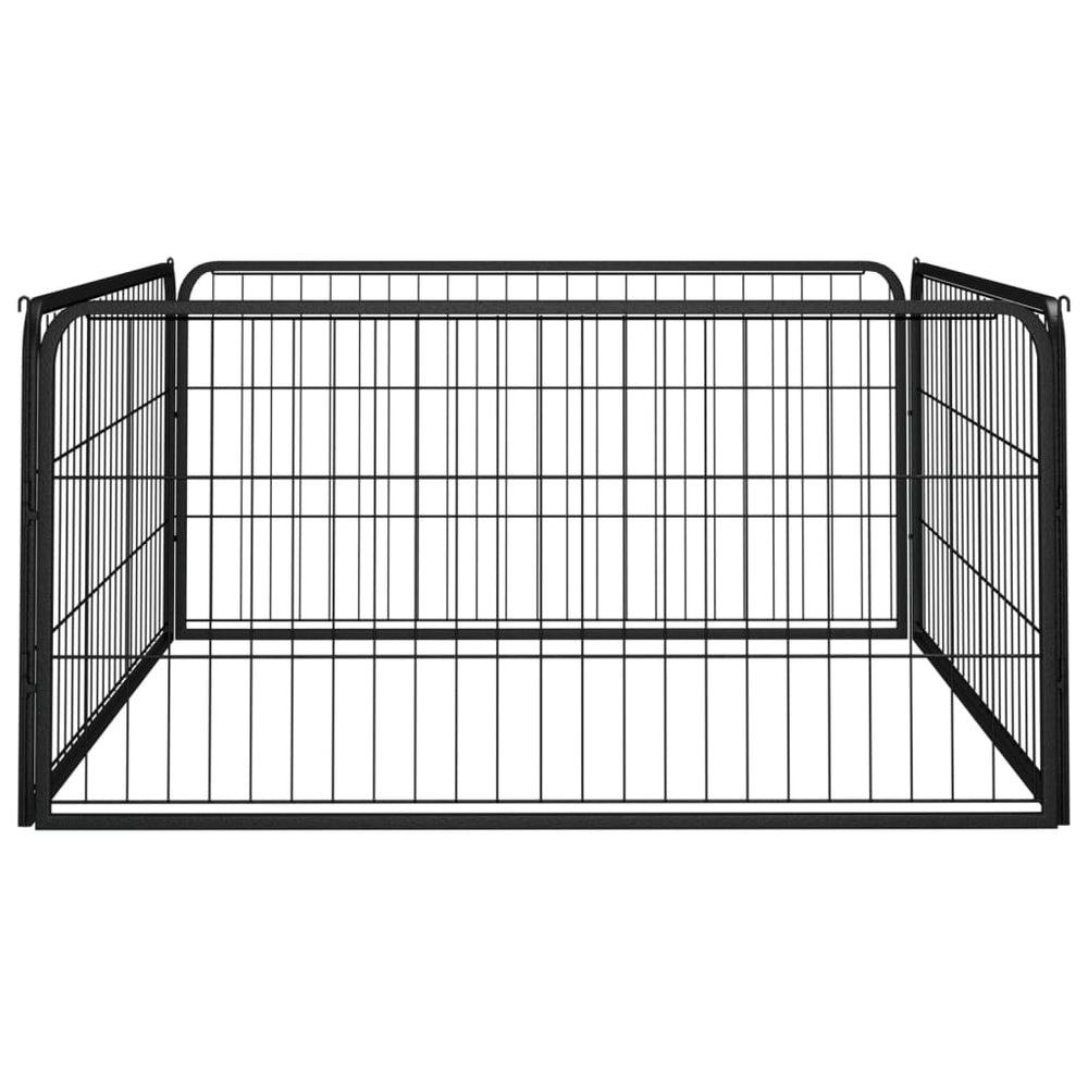 vidaXL 4-Piece Dog Playpen Black 100x50 cm Powder-Coated Steel