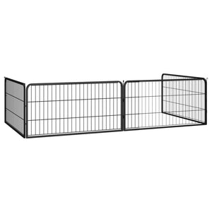 vidaXL 4-Piece Dog Playpen Black 100x50 cm Powder-Coated Steel
