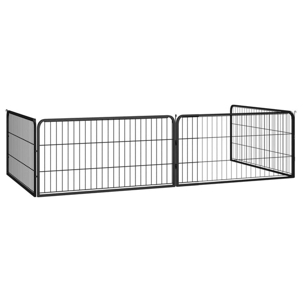 vidaXL 4-Piece Dog Playpen Black 100x50 cm Powder-Coated Steel