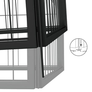 vidaXL 4-Piece Dog Playpen Black 100x50 cm Powder-Coated Steel
