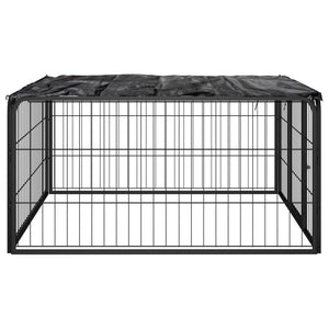vidaXL 4-Piece Dog Playpen Black 100x50 cm Powder-Coated Steel