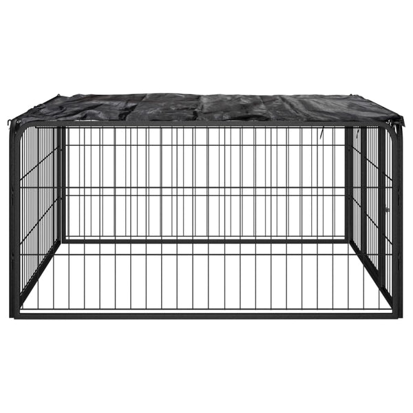 vidaXL 4-Piece Dog Playpen Black 100x50 cm Powder-Coated Steel