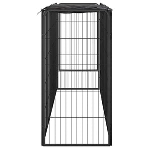 vidaXL 10-piece Dog Playpen Black 50x100cm Powder-Coated Steel