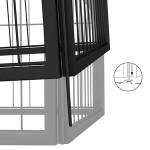 vidaXL 18-piece Dog Playpen Black 50x100cm Powder-Coated Steel