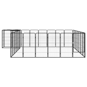 vidaXL 30-piece Dog Playpen Black 50x100 cm Powder-Coated Steel