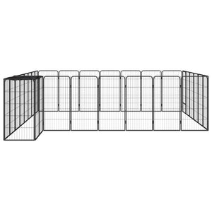 vidaXL 30-piece Dog Playpen Black 50x100 cm Powder-Coated Steel
