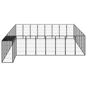 vidaXL 34-pc. Dog Pen Black 50x100cm Powder-Coated Steel