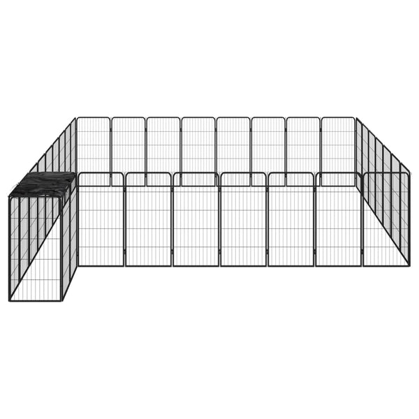 vidaXL 34-pc. Dog Pen Black 50x100cm Powder-Coated Steel