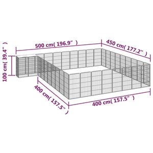 vidaXL 38-piece Dog Playpen Black 50x100cm Powder-coated Steel