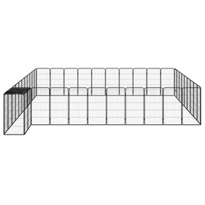 vidaXL 42-Piece Dog Playpen Black 50x100cm Powder-Coated Steel